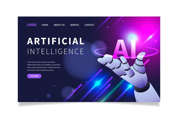 Free Vector artificial intelligence landing page template
