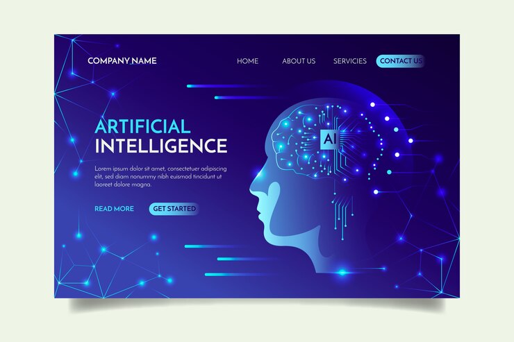 Free Vector artificial intelligence landing page template