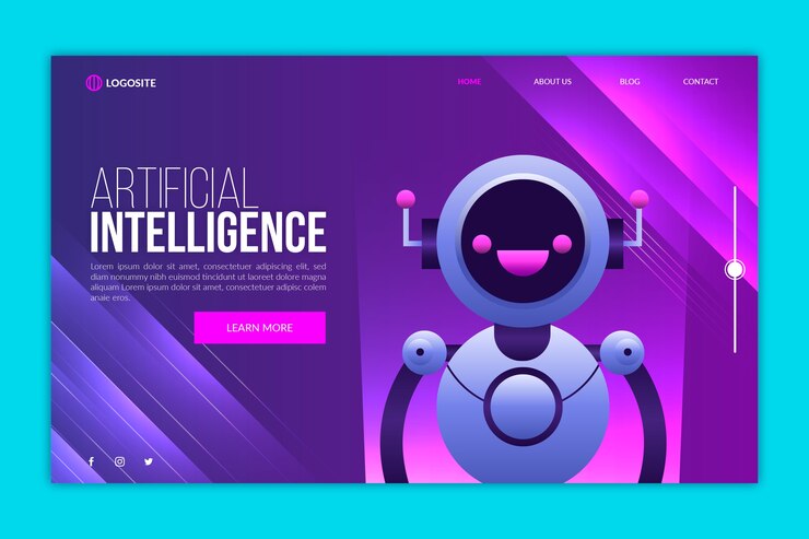 Free Vector artificial intelligence landing page template