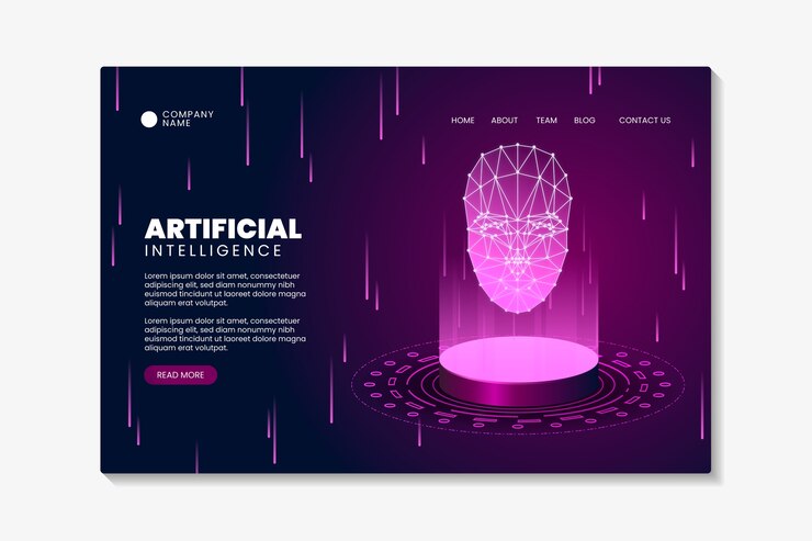 Free Vector artificial intelligence landing page template