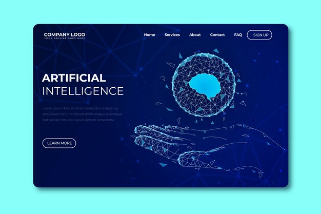 人工知能のランディングページテンプレート