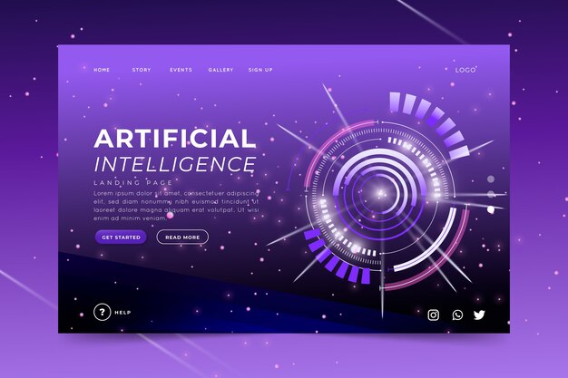 Artificial intelligence landing page template