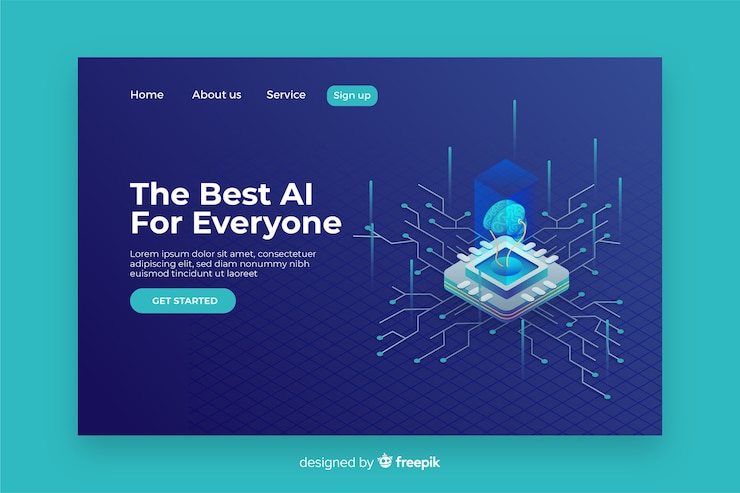 Free Vector artificial intelligence landing page template