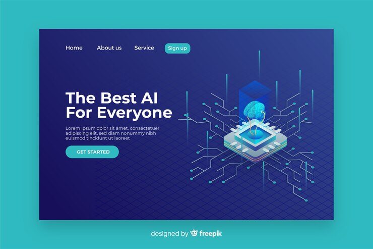 Free Vector artificial intelligence landing page template