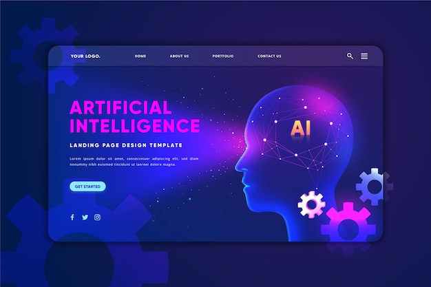 Artificial intelligence landing page template