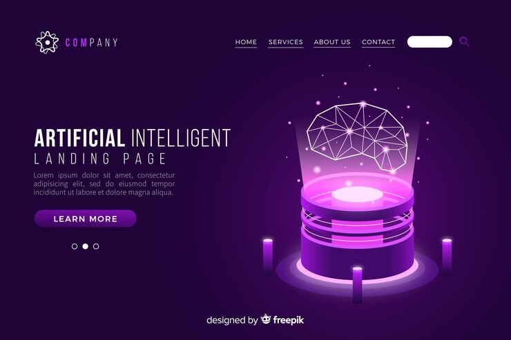 Free Vector artificial intelligence landing page