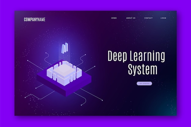 Free vector artificial intelligence landing page