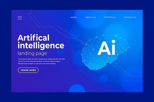 Artificial intelligence landing page