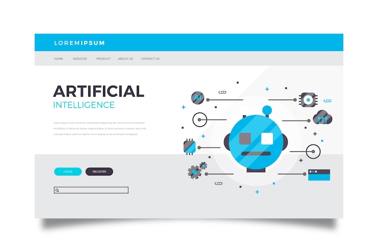 Free Vector artificial intelligence landing page