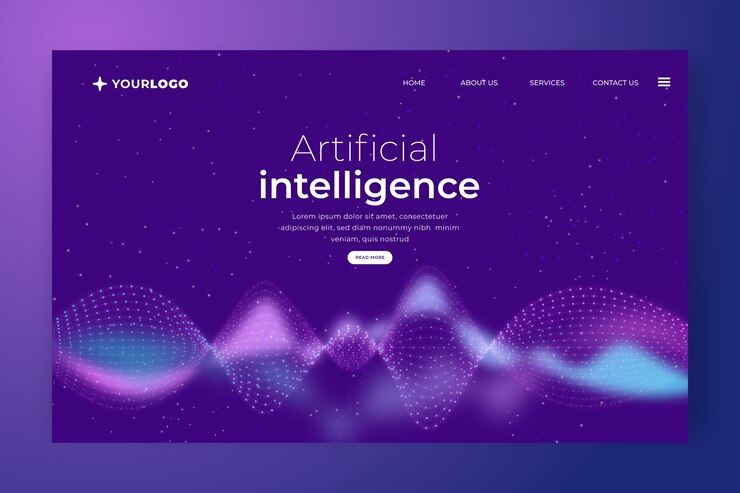 Free Vector artificial intelligence landing page