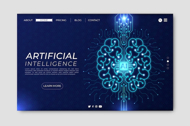 Free vector artificial intelligence landing page