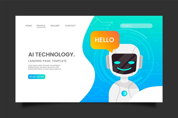 Free Vector artificial intelligence landing page