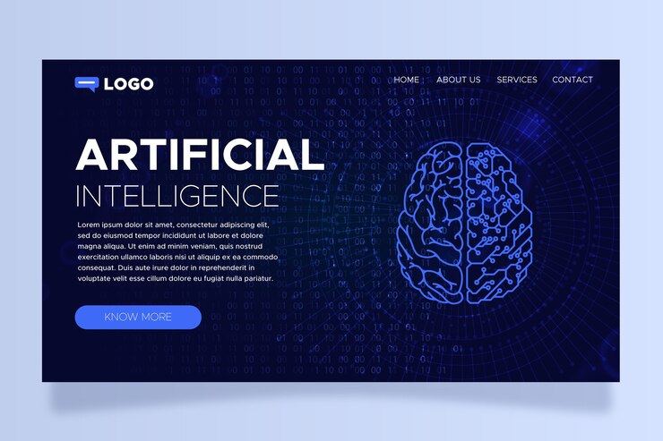 Free Vector artificial intelligence landing page