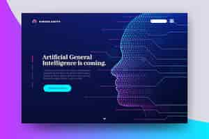 Vettore gratuito pagina di destinazione dell'intelligenza artificiale