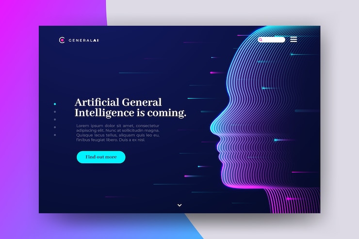 Free Vector artificial intelligence landing page