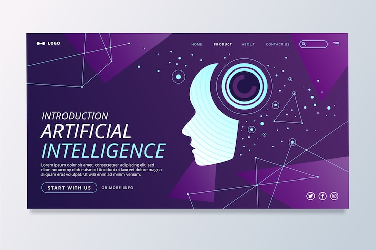 Free Vector artificial intelligence landing page