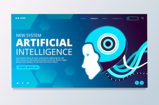 Free vector artificial intelligence landing page