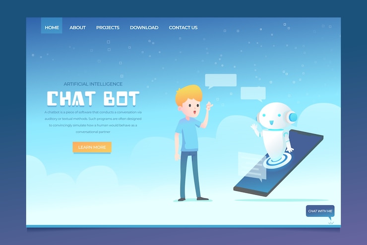 Free Vector artificial intelligence landing page