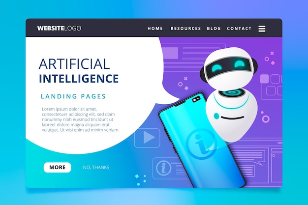 Artificial intelligence landing page