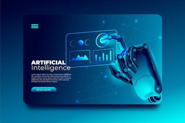 Бесплатное векторное изображение Целевая страница искусственного интеллекта