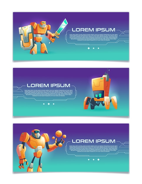 Free vector artificial intelligence online service, robotics technologies startup, computer game portal cartoon