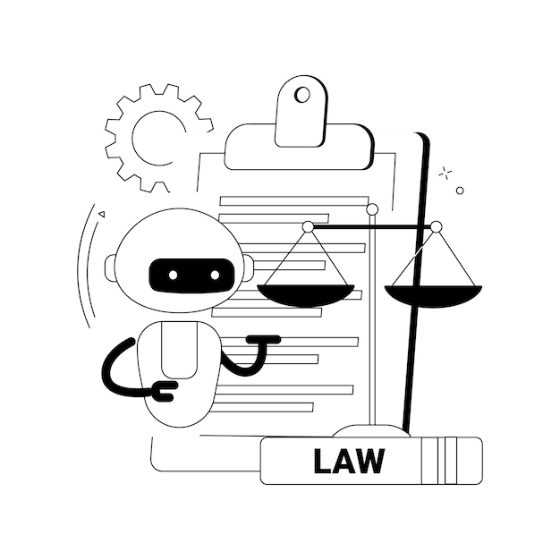 Artificial intelligence regulations abstract concept vector illustration Artificial intelligence law AI development limitation global tech regulations robotics legislation abstract metaphor