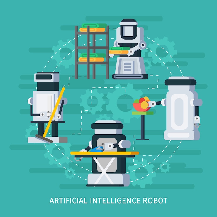 Free Vector artificial intelligence round composition