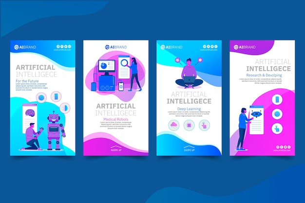 Artificial intelligence social media stories template