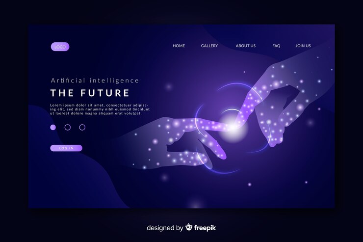 Free Vector artificial intelligence template landing page