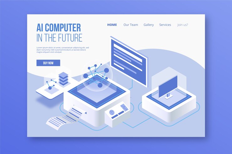 Free Vector artificial intelligence template landing page