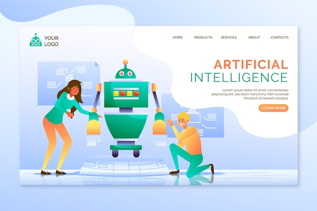 Artificial intelligence template landing page