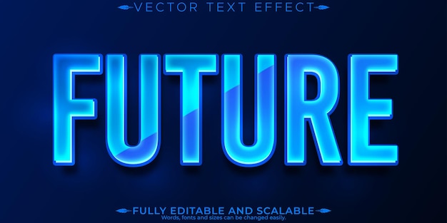 Free vector artificial intelligence text effect editable technology and science text style