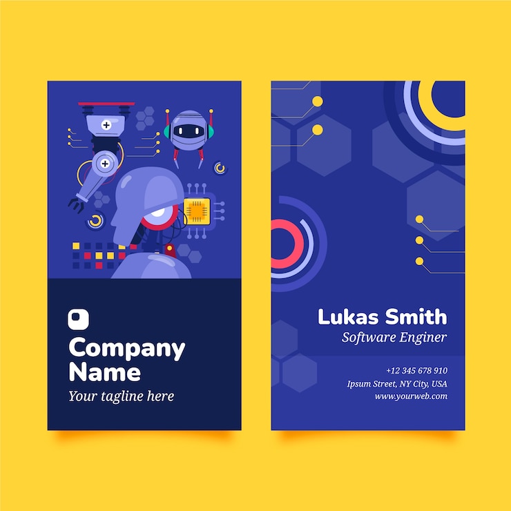 Free Vector artificial intelligence vertical business card