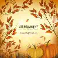 Free vector artistic autumnal composition with realistic style