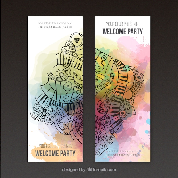 Free vector artistic banners for party