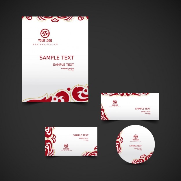 Free vector artistic business stationery