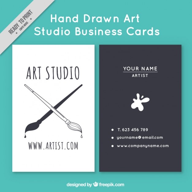 Free vector artistic card of art studio