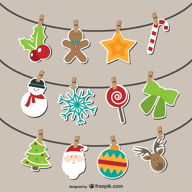 Free vector artistic christmas bunting