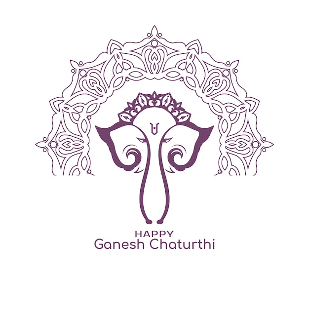 Бесплатное векторное изображение Художественно-декоративный фон фестиваля happy ganesh chaturthi