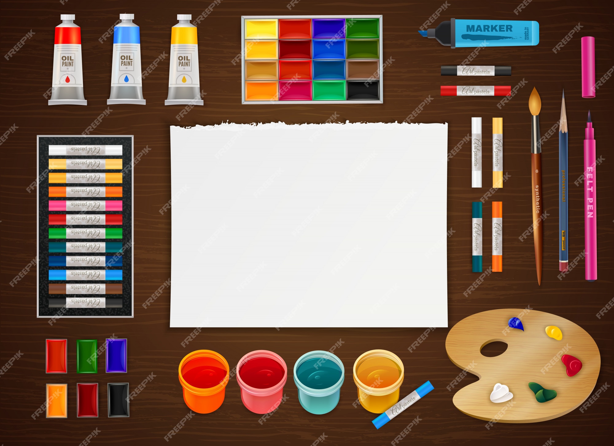 Painting materials and tools for artists Vector Image