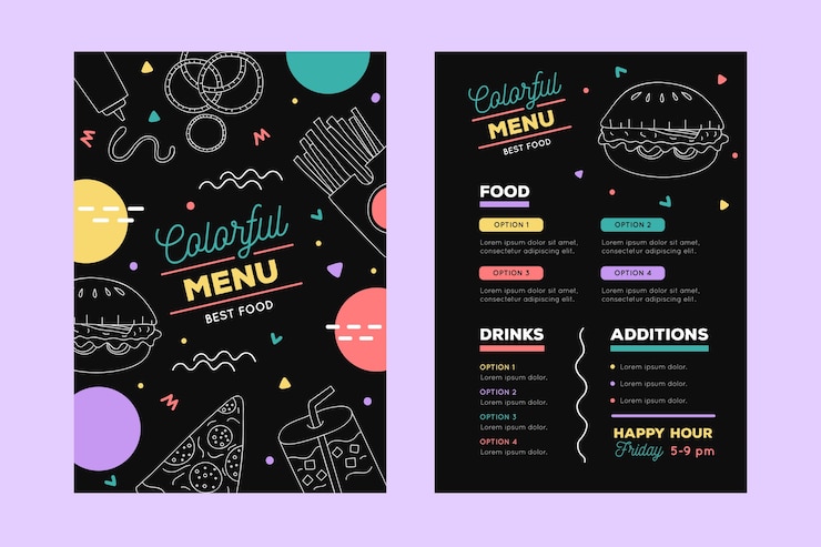 Free Vector artistic design for restaurant menu template