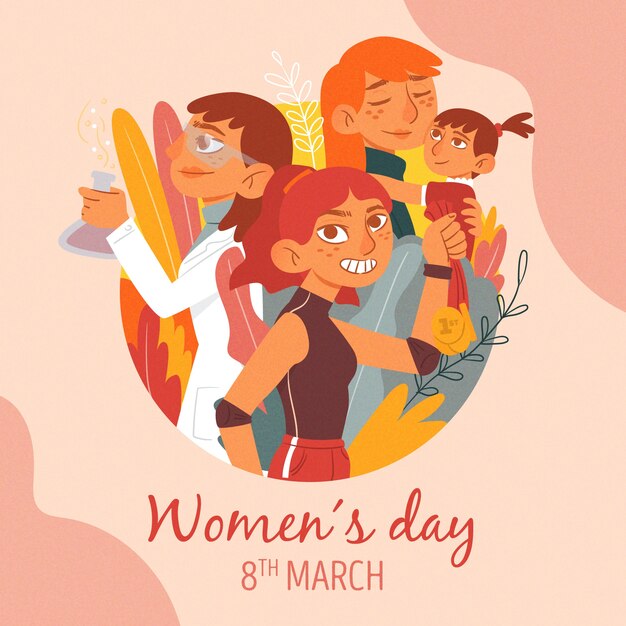 Artistic drawing with womens day theme