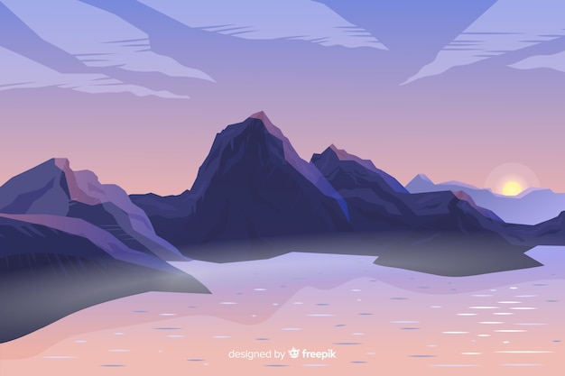 Free vector artistic gradient mountains landscape