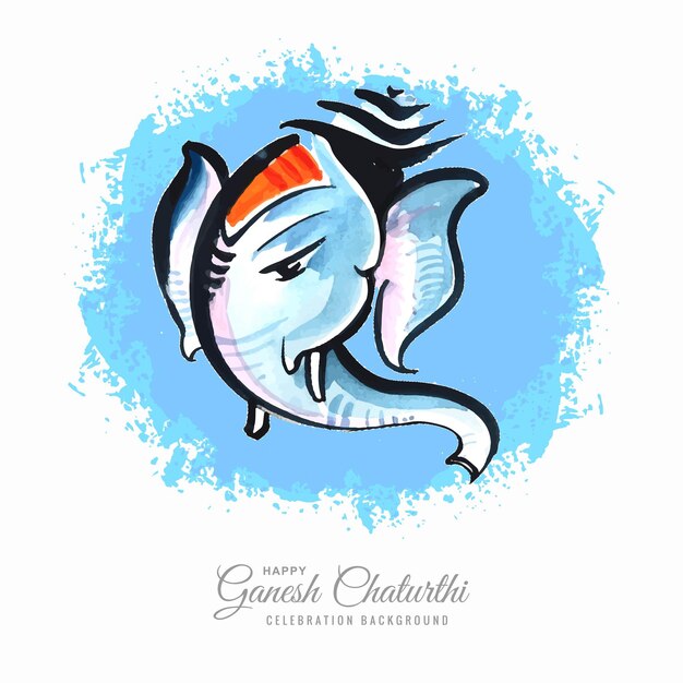 Artistic happy ganesh chaturthi creative card background