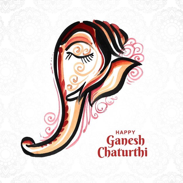 예술적 행복 ganesh chaturth 창조적 인 카드 배경