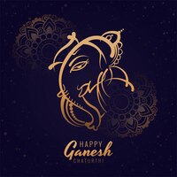 Free vector artistic happy ganesh chaturthi festival cartive card design