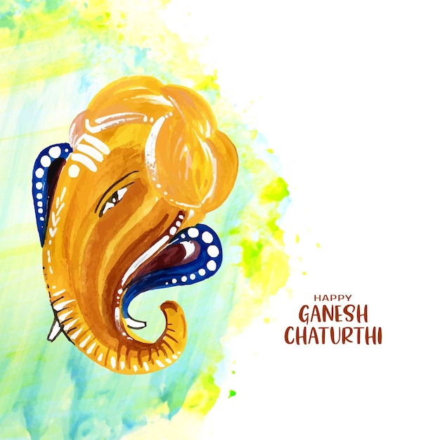 Free vector artistic happy ganesh chaturthi festival greeting background