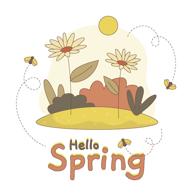 Free vector artistic hello spring concept