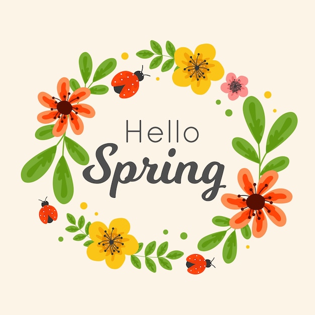 Free vector artistic hello spring design