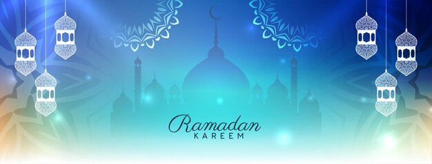 Artistic Islamic Ramadan Kareem cultural banner design vector